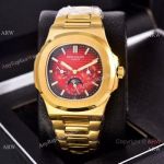Knockoff Patek Philippe Nautilus Moon Phase Red Gradient Dial Watches 40mm